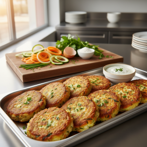 Galettes de légumes frites - Recette restauration collective