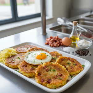 Galettes de pommes de terre au lard - Recette restauration collective