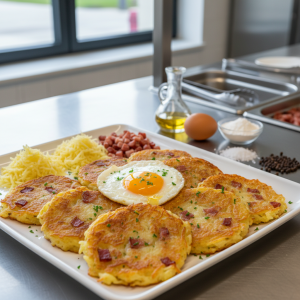 Galettes de pommes de terre au lard - Recette restauration collective