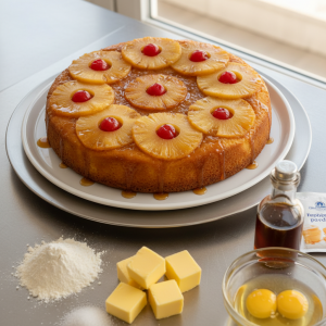 Gâteau renversé à l'ananas - Recette restauration collective