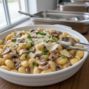 Gnocchis à la crème et champignons - Recette restauration collective