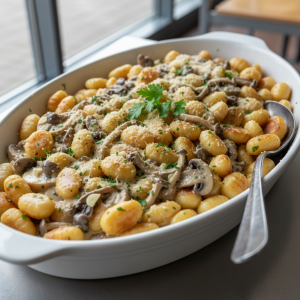 Gnocchis à la crème et champignons - Recette restauration collective