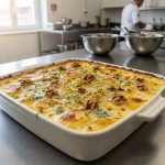 Gratin au bleu et noix - Recette restauration collective