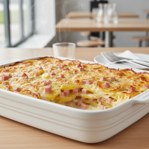 Gratin au jambon - Recette restauration collective