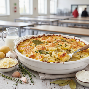 Gratin au thym et laurier - Recette restauration collective