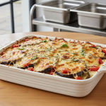 Gratin d'aubergines à la tomate - Recette restauration collective