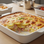 Gratin dauphinois au jambon - Recette restauration collective