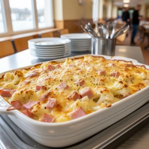 Gratin de chou-fleur au jambon - Recette restauration collective