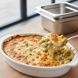 Gratin de flageolets verts - Recette restauration collective