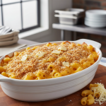 Gratin de macaroni au fromage enrichi - Recette restauration collective