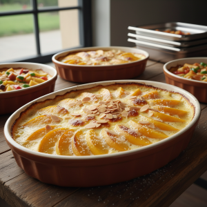 Gratin de pêches - Recette restauration collective