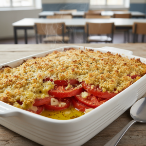 Gratin de tomates au parmesan - Recette restauration collective