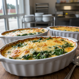 Gratin d'épinards - Recette restauration collective
