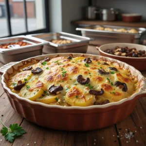 Gratin forestier aux cèpes - Recette restauration collective
