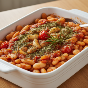 Haricots blancs à la tomate et herbes de Provence - Recette restauration collective