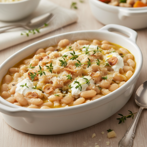 Haricots blancs crémeux au parmesan et thym - Recette restauration collective