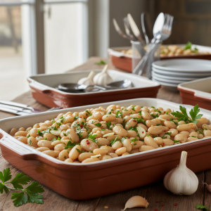 Haricots blancs sautés à l'ail et au persil - Recette restauration collective