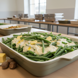 Haricots verts à la crème fraîche - Recette restauration collective