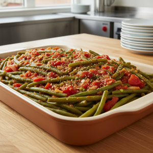 Haricots verts à la tomate - Recette restauration collective