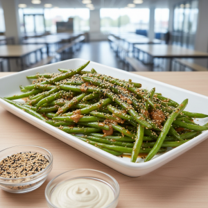Haricots verts au sésame japonais - Recette restauration collective