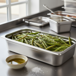 Haricots verts rôtis au four - Recette restauration collective