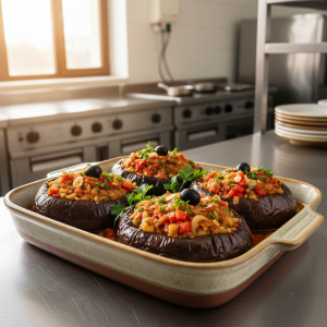 Imam Bayildi (aubergines à la turque) - Recette restauration collective