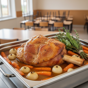 Jambon à l'os braisé - Recette restauration collective