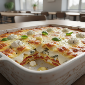 Lasagnes aux quatre fromages - Recette restauration collective