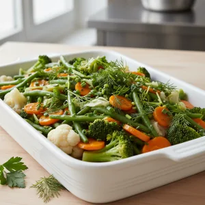 Légumes vapeur aux herbes fraîches - Recette restauration collective