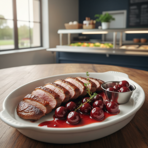 Magret de canard aux cerises - Recette restauration collective