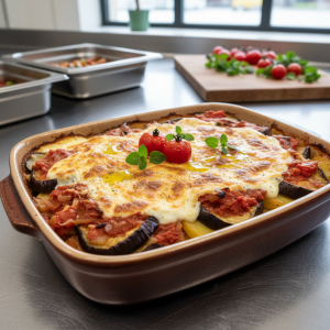 Moussaka végétarienne aux légumes - Recette restauration collective