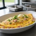 Omelette au jambon blanc et fines herbes - Recette restauration collective