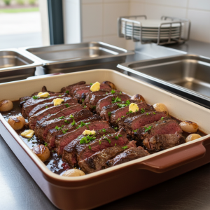 Onglet sauce échalotes - Recette restauration collective