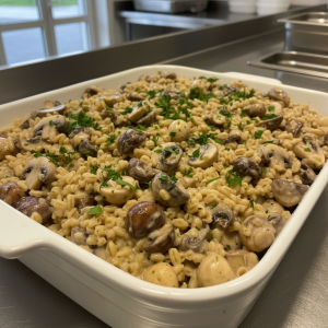Orge aux champignons - Recette restauration collective