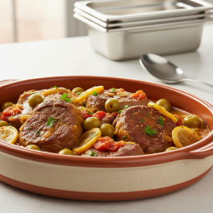 Osso buco aux olives et citron confit - Recette restauration collective