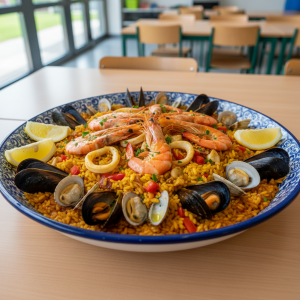 Paella aux fruits de mer - Recette restauration collective