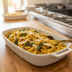 Pâtes au beurre noisette - Recette restauration collective