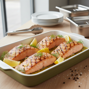 Pavé de saumon grillé - Recette restauration collective