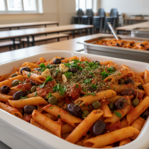 Penne à la puttanesca - Recette restauration collective