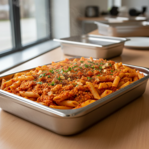 Penne à la sauce tomate et lentilles corail - Recette restauration collective