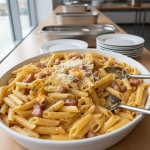 Penne carbonara - Recette restauration collective