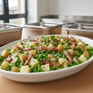 Petits pois à la bretonne aux lardons - Recette restauration collective