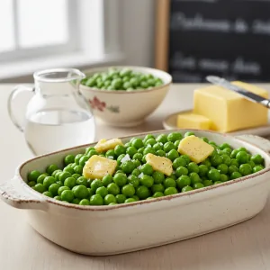 Petits pois étuvés au beurre - Recette restauration collective