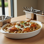 Pintade rôtie aux champignons - Recette restauration collective