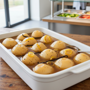 Poires au sirop vanillé - Recette restauration collective