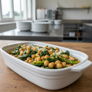 Pois chiches aux blettes et parmesan - Recette restauration collective