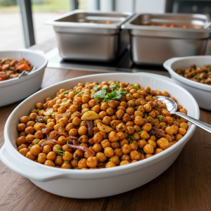 Pois chiches sautés aux épices marocaines - Recette restauration collective