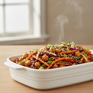 Pois chiches sautés aux légumes et sésame - Recette restauration collective