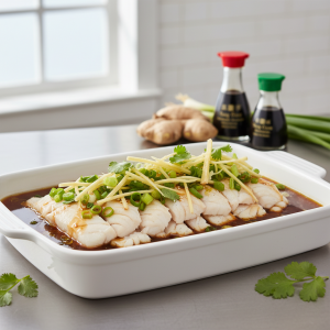 Poisson à la vapeur gingembre-soja - Recette restauration collective