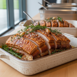 Poitrine de porc rôtie croustillante - Recette restauration collective